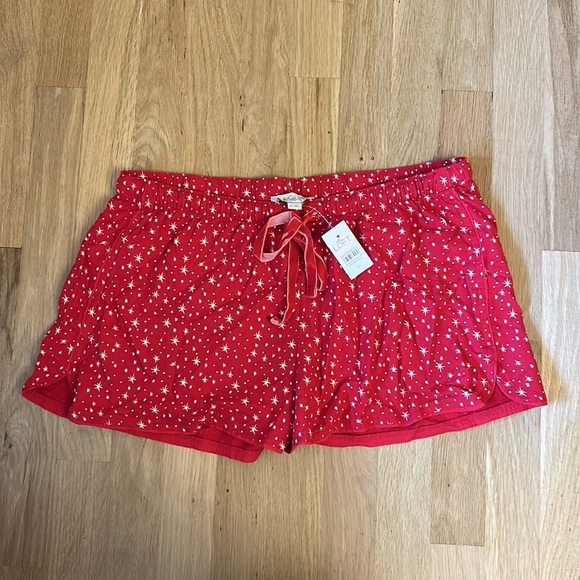🆕 LOFT Sleep Red and White Star Pattern Pajama Shorts Women’s Size Small - Picture 9 of 11
